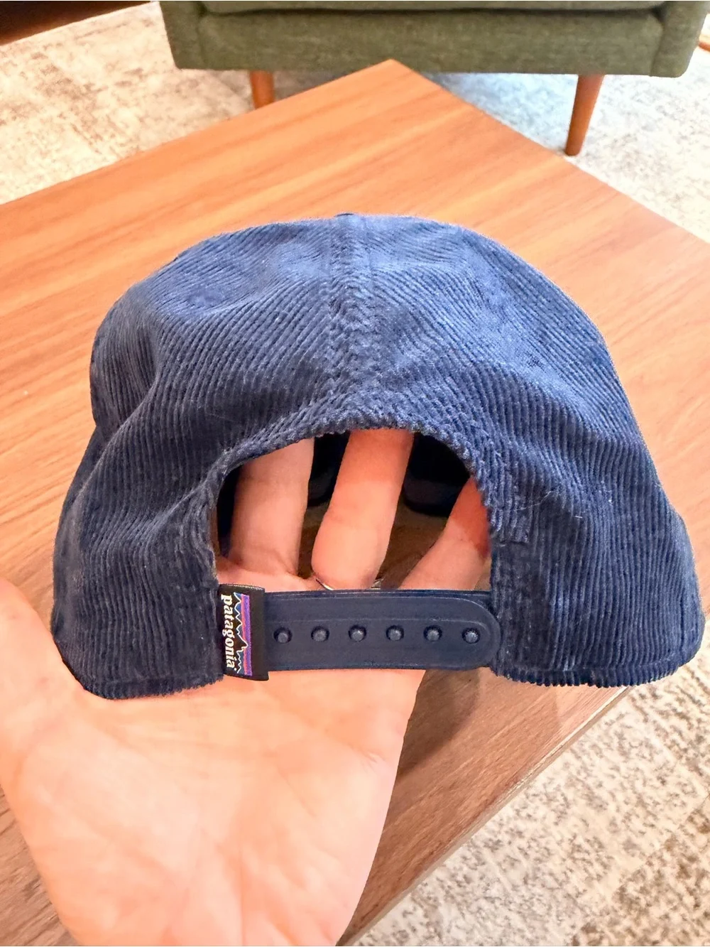 Men's Patagonia Fly Catcher Hat Navy Blue adjustable Corduroy Tight Lines 1973